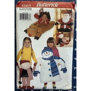 Butterick Pattern 4663 SNOWMAN Elf REINDEER Santa PILLOW PALS UC‎ FF